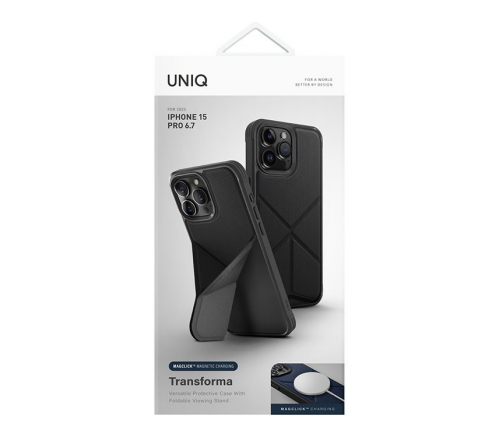 Чехол Uniq для iPhone 15 Pro Max Transforma Черный (MagSafe) - фото 7