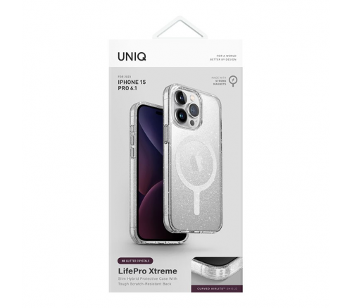 Чехол Uniq для iPhone 15 Pro Lifepro Xtreme Мишура (MagSafe) - фото 7