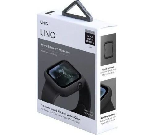 Чехол Uniq для Apple Watch 44 mm LINO Черный - фото 4
