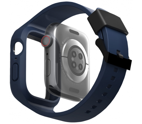 Ремешок Uniq для Apple Watch 45/44 mm чехол+ремень Monos 2-in-1 чехол+ремешок Синий - фото 2
