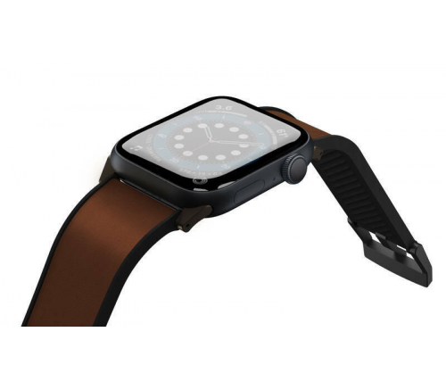 Ремешок Uniq для Apple Watch 49/45/44/42 mm Straden Waterproof Кожа/Силикон Коричневый - фото 3