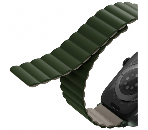 Ремешок Uniq для Apple Watch 49/45/44/42 mm Revix reversible Magnetic Зеленый/Темно-серый - фото 4