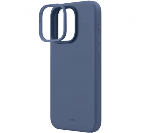 Чехол Uniq для iPhone 15 Pro LINO Синий (Magsafe) - фото 2