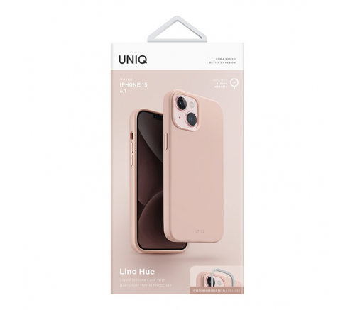 Чехол Uniq для iPhone 15 LINO Розовый (Magsafe) - фото 7