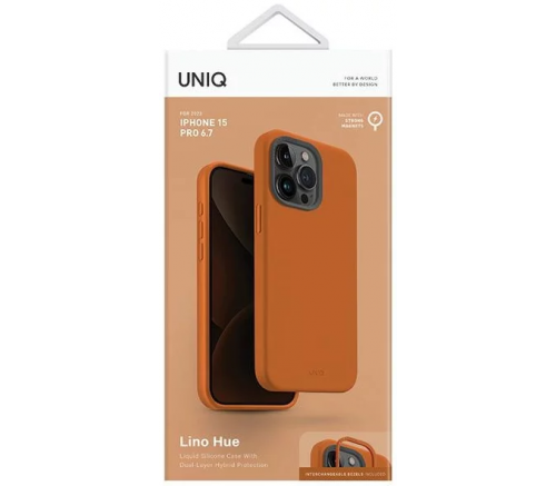 Чехол Uniq для iPhone 15 Pro Max LINO Апельсин (Magsafe) - фото 5