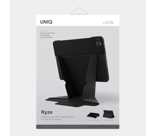 Чехол Uniq для iPad Pro 11 (2022/21) / Air 10.9 (2022/20) RYZE Multi-angle case Черный - фото 6