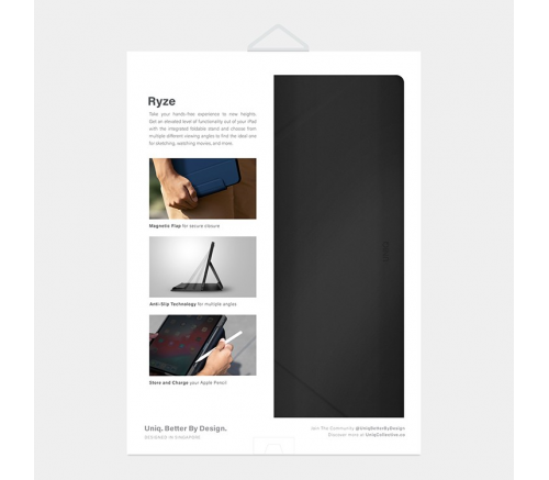 Чехол Uniq для iPad Pro 11 (2022/21) / Air 10.9 (2022/20) RYZE Multi-angle case Черный - фото 7