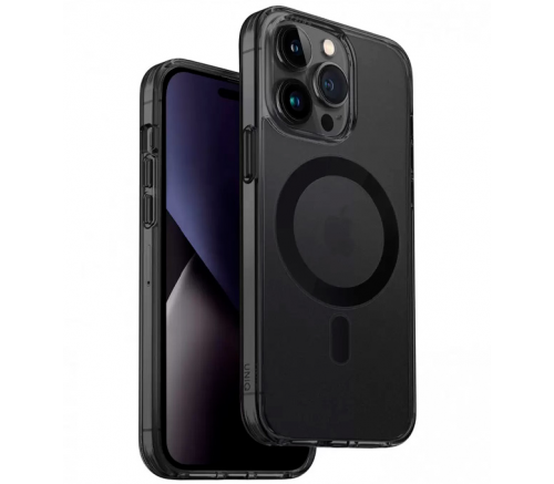 Чехол UNIQUE case TPU magnetic protective для iPhone 14 Pro (6.1), темно-прозрачный - фото 1