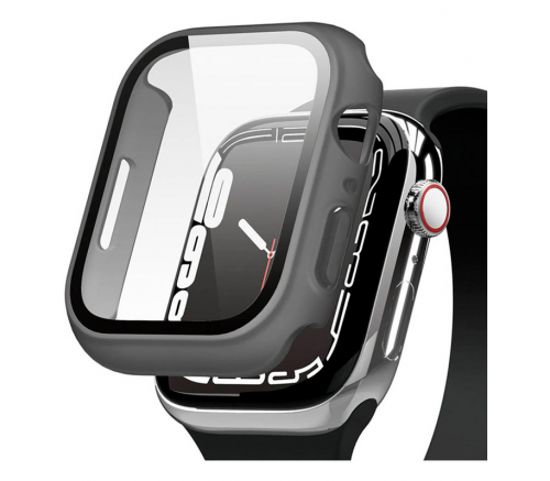 Ремешок Elago для Apple Watch 44/45 mm чехол Clear Shield case+9H glass Матовый темно-серый - фото 1