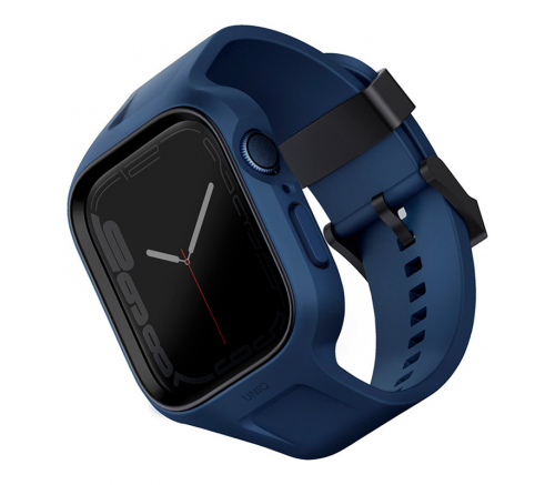 Ремешок Uniq для Apple Watch 45/44 mm чехол+ремень Monos 2-in-1 чехол+ремешок Синий - фото 1