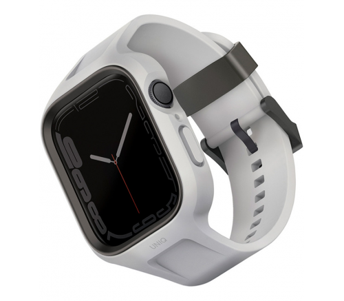 Ремешок Uniq для Apple Watch 45/44 mm чехол+ремень Monos 2-in-1 чехол+ремешок серый - фото 1