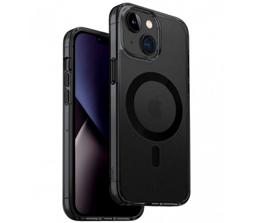 Чехол UNIQUE case TPU magnetic protective для iPhone 14 (6.1), темно-прозрачный - фото 1