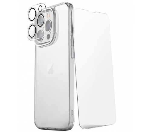 Чехол Uniq для iPhone 14 Pro набор Bundle 360 Clear (Lifepro Xtreme +Optix glass +Camera lens) - фото 1
