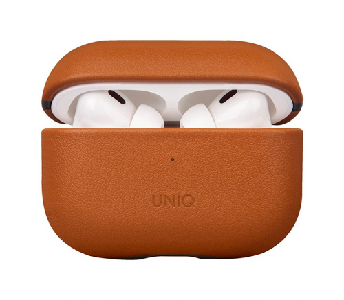 Чехол силиконовый Uniq для Airpods Pro 2 чехол Terra Натуральная кожа с ремешком Ириска Браун - баннер 1