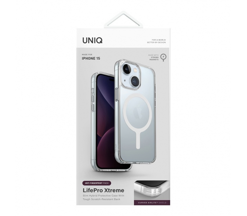 Чехол Uniq для iPhone 15 Lifepro Xtreme AF Морозная ясность (MagSafe) - фото 7