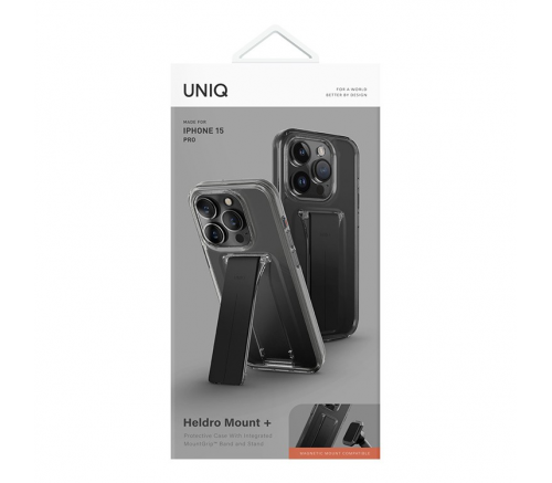 Чехол Uniq для iPhone 15 Pro Heldro Mount со стойкой дыма - фото 7