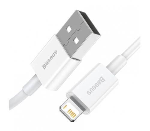 Кабель Baseus Superior Series Fast Charging Data Cable USB to iP 2.4A 0.25m White - фото 2