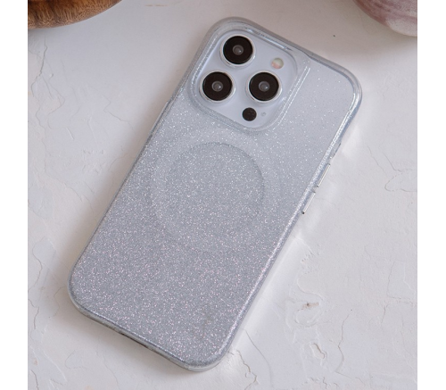 Чехол Uniq для iPhone 15 Pro Max COEHL Lumino Сверкающее серебро (MagSafe) - фото 2