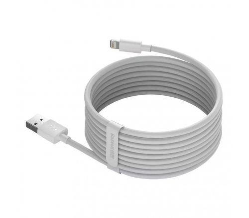 Кабель Baseus Simple Wisdom Data Cable Kit USB to iP 2.4A (2PCS/Set）1.5m White - фото 2