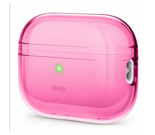 Чехол силиконовый Elago для AirPods Pro 2 Clear case Неоново-ярко-розовый - фото 2