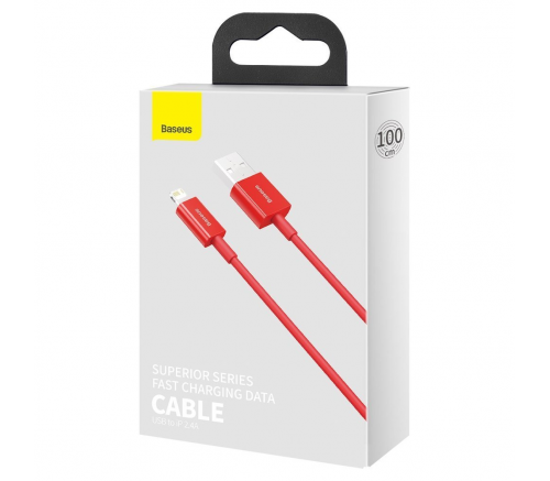 Кабель Baseus Superior Series Fast Charging Data Cable USB to iP 2.4A 1m Red - фото 5