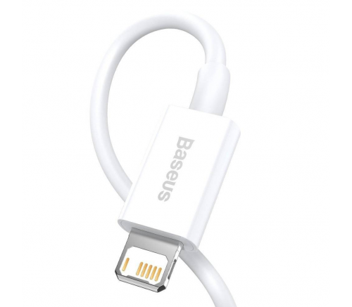 Кабель Baseus Superior Series Fast Charging Data Cable USB to iP 2.4A 0.25m White - фото 3