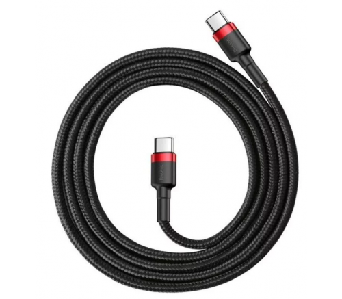 Кабель Baseus Cafule Type-C PD2.0 60W flash charging data line (20V 3A) 2m Red+Black - фото 2