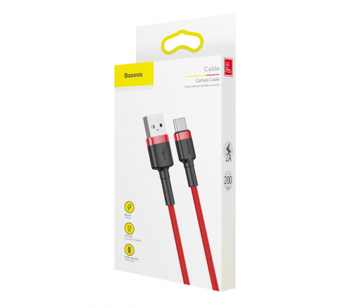 Кабель Baseus cafule Cable USB For Type-C 2A 2m Red+Red - фото 6