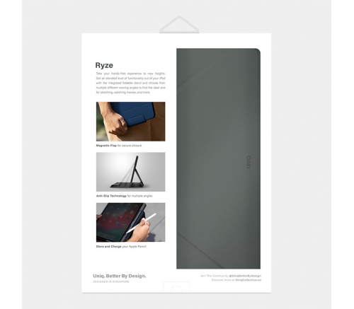 Чехол Uniq для iPad Pro 11 (2022/21) / Air 10.9 (2022/20) RYZE Multi-angle case Лишайник зеленый - фото 7