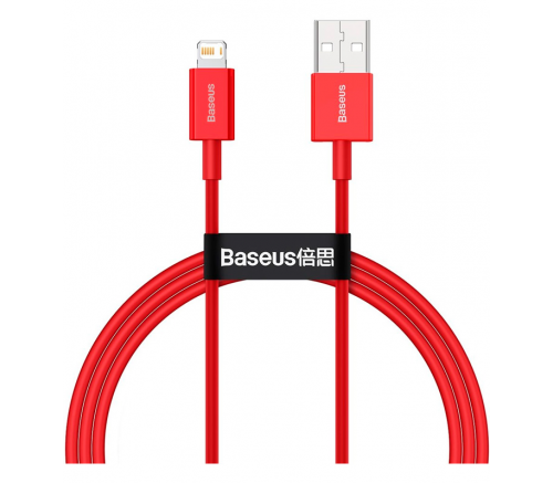 Кабель Baseus Superior Series Fast Charging Data Cable USB to iP 2.4A 1m Red - фото 1