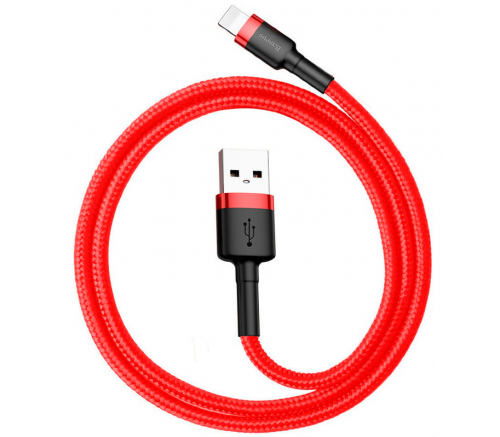 Кабель Baseus cafule Cable USB For iP 2.4A 0.5m Red+Red - фото 1