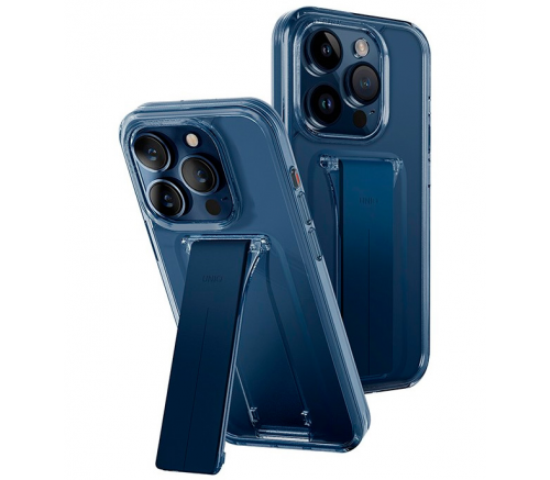 Чехол Uniq для iPhone 15 Pro Heldro Mount с подставкой Темно-синий - фото 1