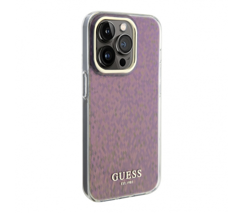 Чехол Guess для iPhone 15 Pro PC/TPU Faceted Mirror Disco Твердый розовый - фото 3