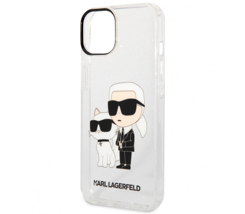 Чехол Lagerfeld для iPhone 15 PC/TPU NFT Karl & Choupette Hard Glitter Прозрачный - фото 2