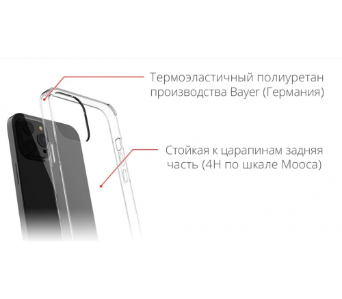 Чехол-накладка K-Doo Guardian, iPhone 15 Pro, полиуретан (TPU), противоударный, прозрачный - фото 3