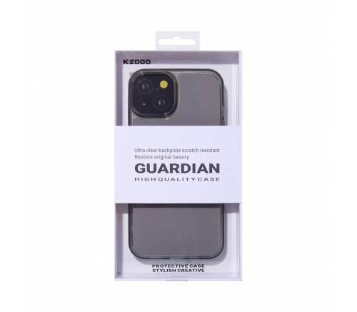 Чехол-накладка K-Doo Guardian, iPhone 15, полиуретан (TPU), противоударный, чёрный / прозрачный - фото 5