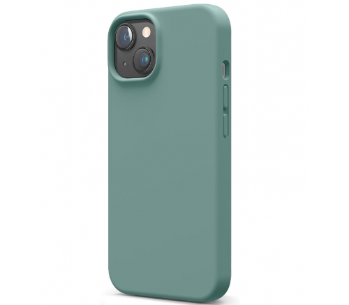Чехол Elago для iPhone 15 Soft silicone (Liquid) Полуночный зеленый - фото 1