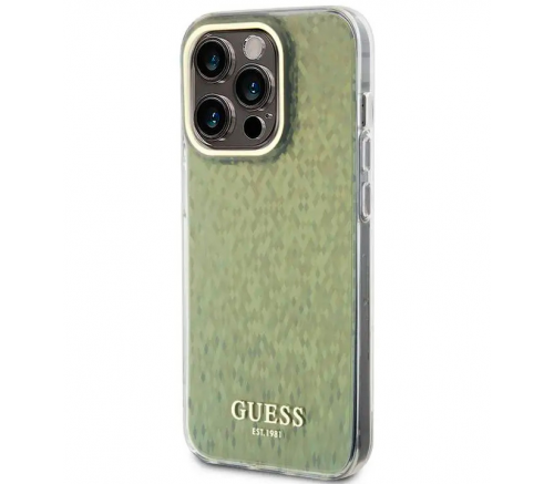 Чехол Guess для iPhone 15 Pro PC/TPU Faceted Mirror Disco Твердый золотой - фото 1