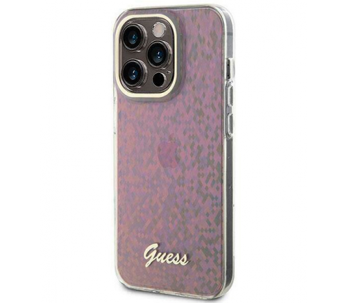 Чехол Guess для iPhone 15 Pro PC/TPU Faceted Mirror Disco Твердый розовый - фото 1