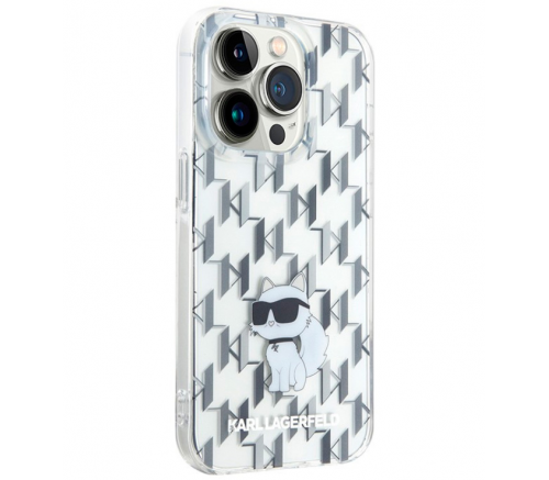 Чехол Lagerfeld для iPhone 15 Pro PC/TPU Monogram NFT Choupette Hard Прозрачный - фото 1