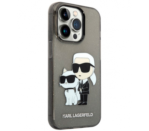 Чехол Lagerfeld для iPhone 15 Pro PC/TPU NFT Karl & Choupette Hard Блеск Черный - фото 1