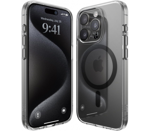 Чехол Elago для iPhone 15 Pro HYBRID (pc/tpu) Прозрачный/черный (MagSafe) - фото 3