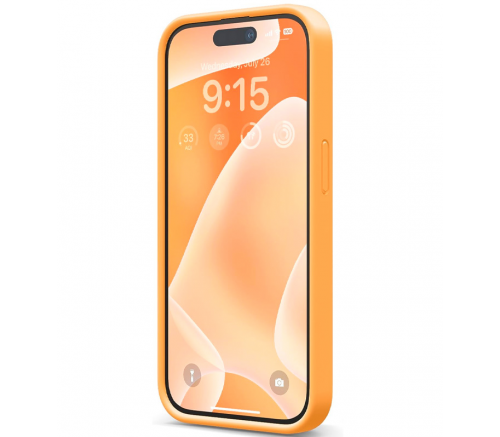 Чехол Elago для iPhone 15 Pro Soft silicone (Liquid) Апельсин - фото 2