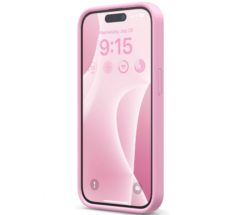 Чехол Elago для iPhone 15 Pro Soft silicone (Liquid) Ярко-розовый - фото 2