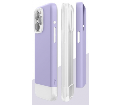 Чехол Elago для iPhone 15 Pro GLIDE (tpu+pc) Прозрачный/фиолетовый (MagSafe) - фото 3