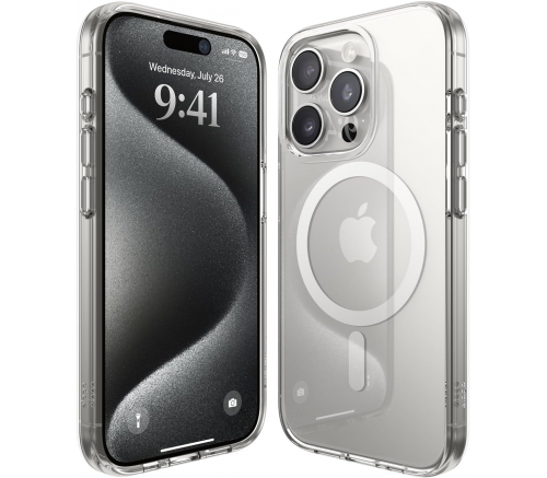Чехол Elago для iPhone 15 Pro Max HYBRID (pc/tpu) Прозрачный/белый (MagSafe) - фото 3