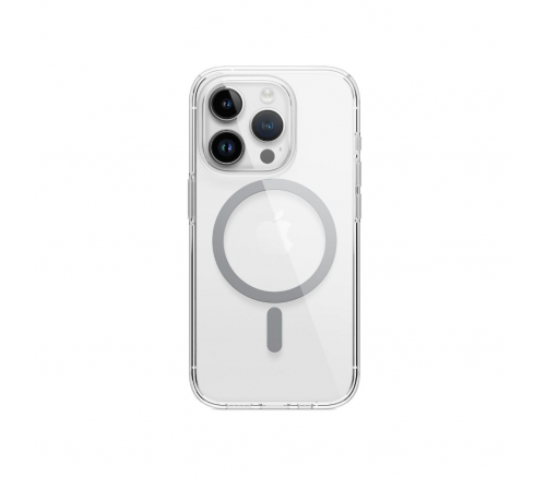 Чехол Elago для iPhone 15 Pro HYBRID (pc/tpu) Прозрачный/средне-серый (MagSafe) - фото 2