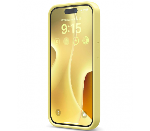 Чехол Elago для iPhone 15 Pro Soft silicone (Liquid) Желтый - фото 2