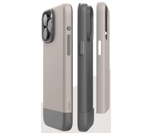 Чехол Elago для iPhone 15 Pro GLIDE (tpu+pc) Каменный/Средний Серый (MagSafe) - фото 3