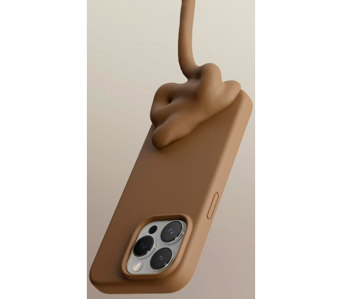 Чехол Elago для iPhone 15 Pro Soft silicone (Liquid) Коричневый - фото 3